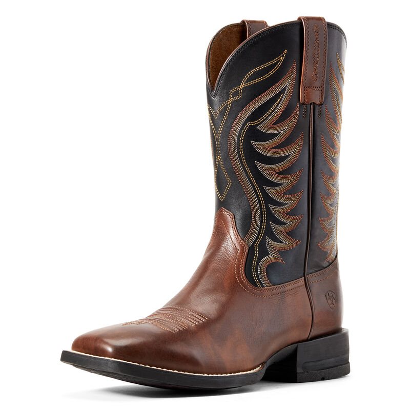 Ariat Amos Kırmızı Kahverengi / Siyah Western Csizma Erkek (31546-523)